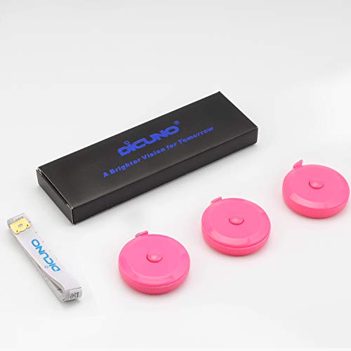 DiCUNO 3-Pack Soft Retractable Measuring Tape, 60-Inch 1.5 Meter, Pink - color: Pink*3pcs