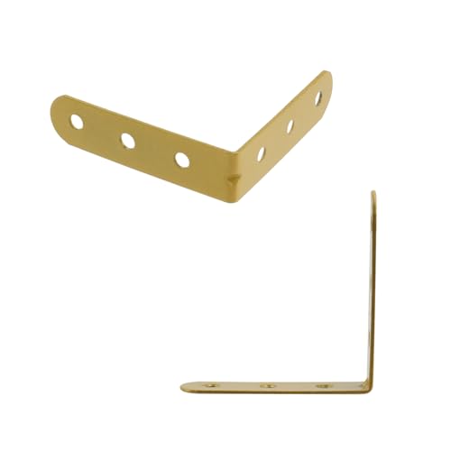 Wealrit 2.63" L Shape Bracket Corner Braces 20PCS,Gold Right Angle Bracket - size: 2.63"