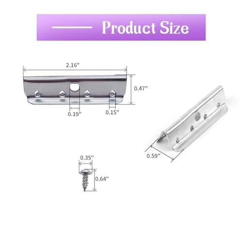 30 Pcs Metal End Clips for Rubber Webbing, 1/2 * 2" Replacement Upholstery Furniture Webbing End Clips for Sofa Chair Furniture with Screws
