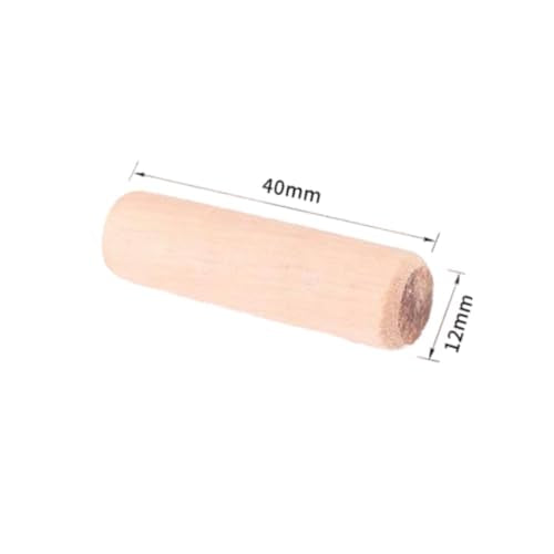 100Pcs Wooden Dowel Pins Kit 1/2" x 1-1/2 Inch Small Fluted Wood Dowels Pegs Hardwood Pin for Furniture Woodworking Crafts, Furniture, Door, DIY - size: 12mm x 40mm - 100PCS