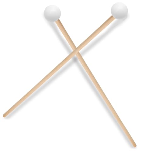 Luomorgo Steel Tongue Drum Mallets, White, 1 Pair Percussion Mallet - color: White