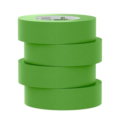 FrogTape Multi-Surface Painter's Tape with PAINTBLOCK, 2 in Wide (1.41 in x 60 yd), Quick Stick Medium Adhesion, Premium Green Painters Tape Removes Clean, 4 Rolls (240660) - size: 4 Rolls, 1.41" x 60 Yds