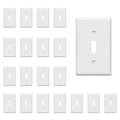 ENERLITES Light Switch Cover Plate, Toggle Wall Plate Cover, Size 1-Gang 4.50" x 2.76", Unbreakable Polycarbonate Thermoplastic, 8811-W-20PCS, White (20 Pack) - color: White, size: 20 Pack