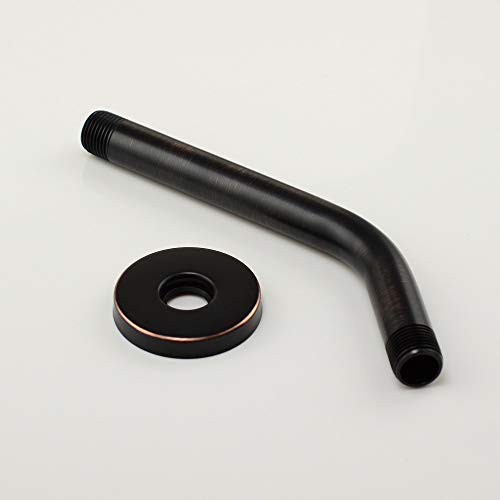 Purelux Shower Arm 8 Inches Universal Replacement Made of Stainless Steel, Oil Rubbed Bronze Finish Flange Included - color: Oil Rubbed Bronze, size: 8 Inches