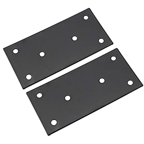 10 Pack 4" x 2" Stainless Steel Mending Plates Black, 2mm Thick Heavy Duty Flat Straight Brace Brackets with 60 Screws, Bracket Repair Plates, Fixing Joining Plates for Furniture - size: 10 Pack 4x2 Inch