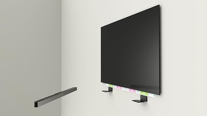 HangSmart TV Soundbar Mount NO Stud Easy Install, DIY Universal Sound Bar Wall Mount Bracket, Holds up to 50LBS, Multi-Purpose fits Most Soundbars, Include Hardware (Black, 2) - color: Black, size: 2 Pack