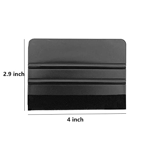 CCyanzi 4inch Vinyl Squeegee Tool Window Film Squeegee Decal Scraper Sign-Making Graphic Wallpaper Application, Felt Edge Protection Prevents Scratches - 10Piece Black - color: Black