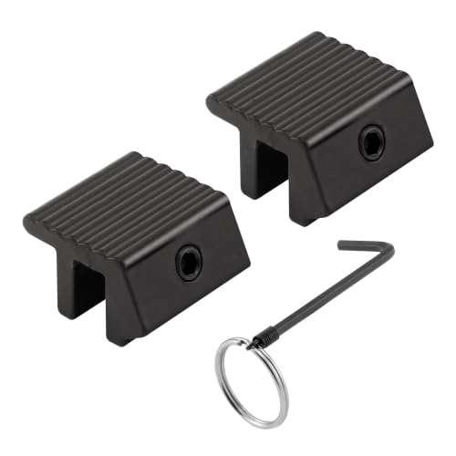 Prime-Line S 4033 Aluminum Tamper Resistant Sliding Window Lock, Fits 1/4 inch Track, Black, 2 Pack