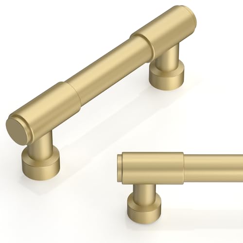 10 Pack Brushed Gold Cabinet Pulls 3 Inch(76mm) Kitchen Cabinet Handles Cabinet Hardware for Drawer Pulls - color: Brushed Gold, size: 3" Hole Center