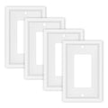 4 Pack Single Decorator Light Switch Cover Plate - Bamboo Fiber Material - size: 1 Gang Single Decorator