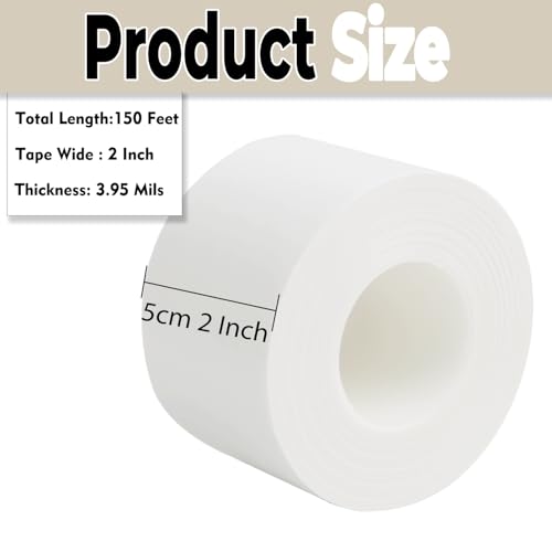 Window Insulation for Winter Weather Sealing Tape 2 Inch x 50 Yards Weather Stripping Residue Free Draft Isolation Sealing Film Tape for Shower Glass Gaps and Doors Windows - size: 2 IN - 50 Yards White