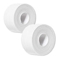 2 Pack Caulk Strip, 1.5" x 10.5Ft PVC Self Adhesive Caulk Tape, Sealing Waterproof Silicone Tape for Bathroom Bathtub Kitchen Toilet Wall Windows - color: 2 Pack, White