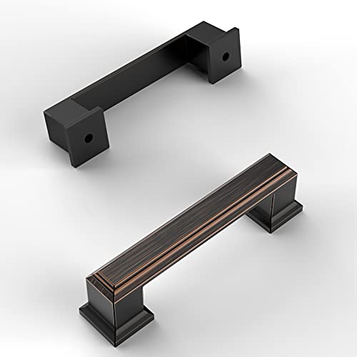 Amerdeco 10 Pack Oil Rubbed Bronze Cabinet Pulls 3" | Cabient Hardware Kitchen Cabinet Handles for Bathroom Drawer Pulls Dresser Pulls ZH0001 - color: Oil Rubbed Bronze, size: 3" hole center, style: 10 Pack