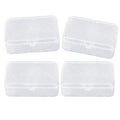 AKOAK Clear Polypropylene Rectangle Mini Storage Containers Box with Hinged Lid for Accessories,Crafts,Learning Supplies,Screws,Drills,Battery,Pack of 4 (3.46" x 2.24" x 1.18") - size: 3.46" x 2.24" x 1.18"