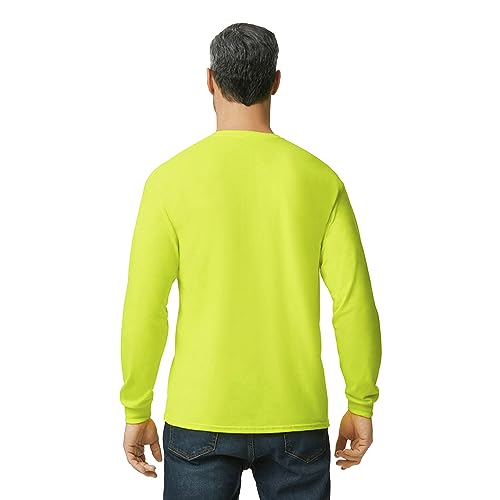 Gildan Adult Heavy Cotton Long Sleeve T-Shirt, Style G5400, 2-Pack - color: Safety Green, size: Large