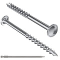 #8 Pocket Hole Screws 2-1/2 Inch, 100Pcs Coarse Thread Wood Screws, Square Drive, Washer Head, 4-Layer Coating, Drive Bit Included (Silver) - color: Silver, size: #8 x 2-1/2"