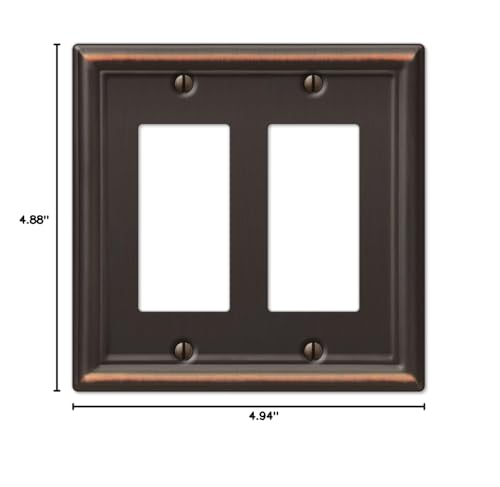 Amerelle 149RRDB Chelsea Wallplate, 2 Rocker, Steel, Aged Bronze, 1-Pack - color: Aged Bronze, size: 2 Rocker