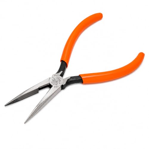 Klein Tools D203-7 Needle Nose Pliers, Long Nose Stripping Side Cutters, Induction Hardened and Heavier for Increased Cutting Power, 7-Inch - size: 7-Inch