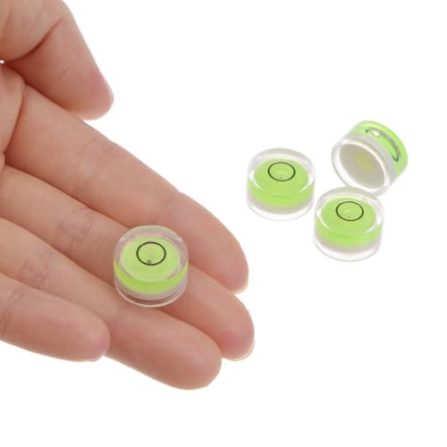 HARFINGTON Round Bubble Level, 15x8mm Mini Circular Bullseye Spirit Level for Camera Tripod Telescope Workshop Turntable Pictures Frame, Yellow - color: Yellow, size: 15x8mm
