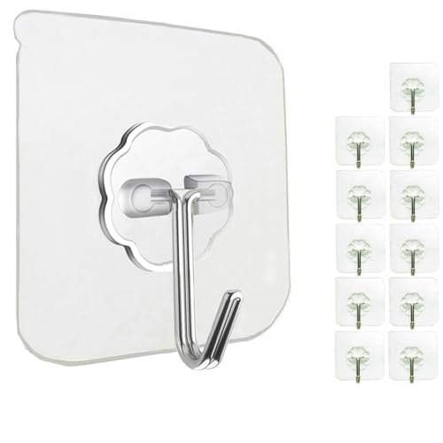 Jwxstore 12 Pack Wall Hooks for Hanging 33LB Heavy Duty Self Adhesive Hooks - size: 12 Pack