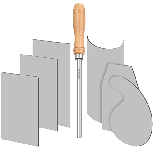 Therwen Card Scraper Burnisher, Cabinet Scraper Set for Woodworking,Silver - color: Silver