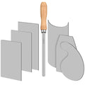 Therwen Card Scraper Burnisher, Cabinet Scraper Set for Woodworking,Silver - color: Silver