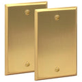 Rio Salto BRASS Blank Wall Plate Outlet Covers Wall Plates 1 Gang Brushed Brass Gold Metal Outlet Protector — Signature Collection, Standard Size 2-Pack, 2.77" X 4.52" - color: Blank Plate 1-Gang (2-Pack)