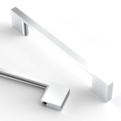 Asidrama 10 Pack 5 Inch(128mm) Polished Chrome Kitchen Cabinet Handles, Cabinet Pulls Kitchen Cabinet Hardware for Cupboard Drawer Pulls - color: Polished Chrome, size: 5" Hole Center(128mm), style: 10 Pack