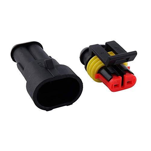 MUYI 10 Kits 2 Pin Way Electrical Connectors for 20-16 AWG Wire Cable 10A - style: 2pin connector(10 sets)