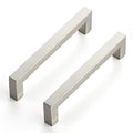 Ravinte Brushed Nickel Square Cabinet Handles Drawer Pulls,5 Inch,30 Pack | Screws Included, Stainless Steel, Square Bar Grip, Easy Install, Kitchen Cabinet Hardware, For Cupboards, Drawers, Dressers - color: Brushed Nickel