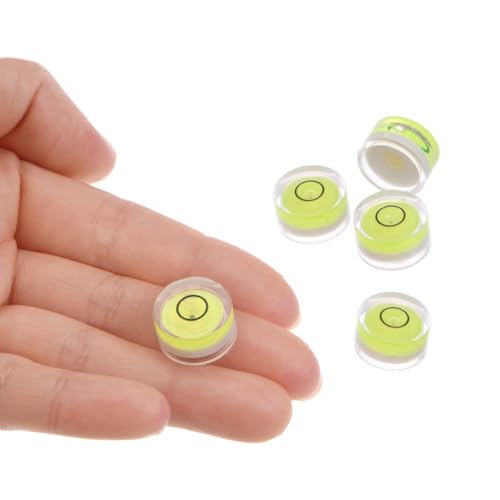 5pcs Small Circular Bubble Spirit Levels - [15mm Diameter 6mm Thickness] Mini Round RV Level Leveling Tools for Travel Trailer Turntable Camera, Lime - color: Lime, size: 15mm x 6mm