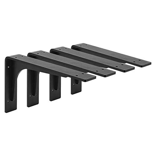 10"x 6"Shelf Bracket ,L Shelf Brackets,max Load 300lbs, Premium Alloy Metal Heavy Duty Shelf Bracket, high Strength Mounting Hardware Included, countertop Support,Corner Brace,Pack of 4. - size: 10 INCH x 6 INCH (L Beam)