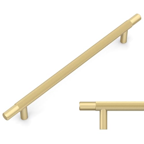 Amerdeco 10 Pack Brushed Gold Knurled Cabinet Pulls 7.5 Inch Hole Centers Kitchen Cabinet Handles Hardware Kitchen Handles for Cabinets Handles IH0006… - color: Brushed Gold, size: 7.5"/192MM Hole Center