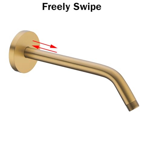 RANDOM 10 Inch Champagne Bronze Shower Arm with Flange,90 Degree Rain Shower Head Extension Arm.RD91018-10-CB - color: 10″Champagne Bronze(Round Flange)