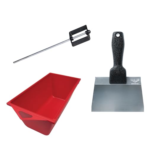 Advance Equipment Patch Pan Kit – 6” Patch Pan, Stainless Steel Slimline Drywall Knife & Mud Pan Mixer for Quick Patching and Repairs