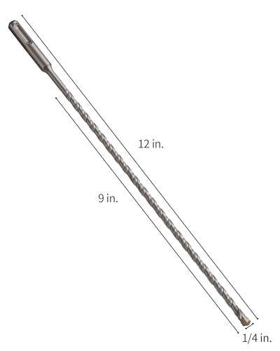 1/4 Inch x 12 Inch SDS Plus Rotary Hammer Drill Bit, Firecore Tungsten Carbide Long Drill Bits for Concrete Masonry Ceramic Tile Cement Walls Brick Rocks Stone, Brocas para Concreto - size: 1/4 in.