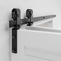 24" Bi-Folding Sliding Barn Door Hardware Track Kit,Smoothly&Quietly,Side Mounted Black Roller,Easy Install,Door Not Included [Fit Double 10" Bifold Doors] - size: 24" for 2 Doors