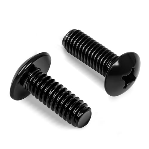 #6-32 x 5/8" Truss Head Machine Screws, Full Thread, 304 Stainless Steel Black Finish, 100 PCS - size: #6-32 x 5/8"