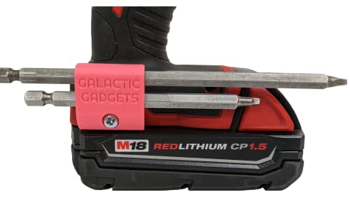 Galactic Gadgets Magnetic Bit Holder compatible with Milwaukee M18 Drill & Impact Driver - Open-Ended Pass-Through for Long Bits (Pink) - color: Pink