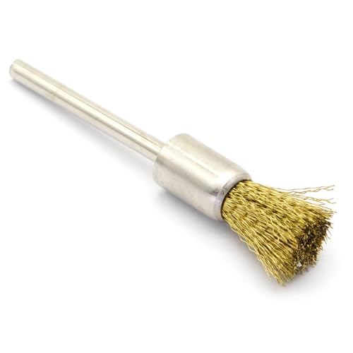 20PCS Brass Wire Brushes - Metal Rust Removal, Cleaning, and Polishing - 8mm Diameter, 1/8″ (3mm) Shaft - Removes Burrs, Dust, and Oxide Layer - Handles Rough Surfaces - Rotary Tool Accessories - style: Brass Wire Brush 3*8mm 20PCS