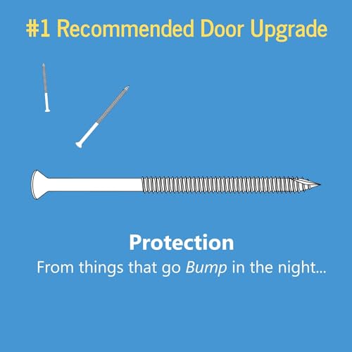 Reinforced Door Screw Kit for Strike Plates, Deadbolt Plates, and Hinges. 3-inch Screws and Screwdriver Bit, Makes Doors Kick Resistant, Home Security Upgrade