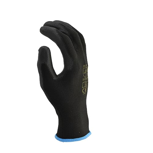 G & F Work Gloves for Men, Lightweight Grip, Polyurethane Coated, Touchscreen Compatible, Flexible & Breathable, Durable Construction, Ideal for Gardening, Mechanics, and General Duty Tasks, 12 Pairs - size: Large