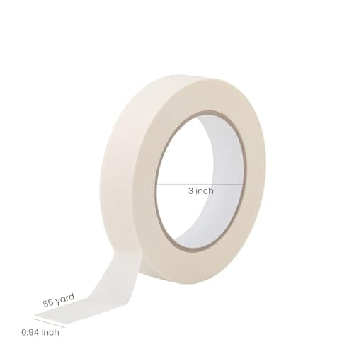 Lichamp Masking Tape, 1 inch x 55 Yards x 3 Rolls - size: 3 Rolls x 0.94 inch x 55 Yards