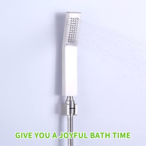 Angle Simple Shower Head Holder for Wall, Solid Brass, Brushed Nickel - color: Brushed Nickel