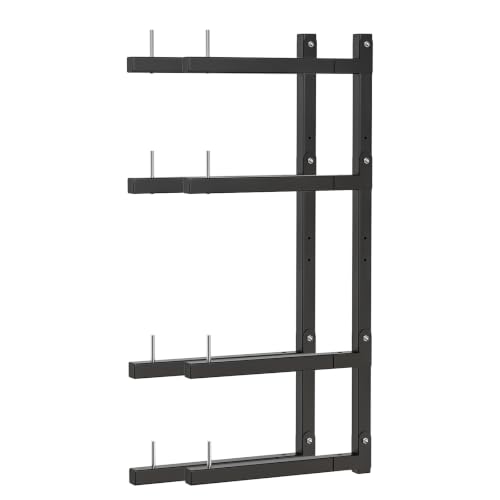Lumber Storage Rack Wall Mount, Foldable 4-Level Wood Storage Rack - size: C-2 Pack