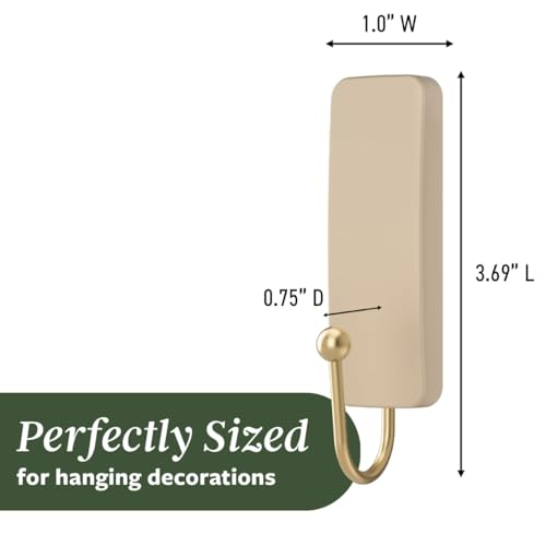 Command Medium Hooks, 4 Hooks, 6 Strips - color: Latte