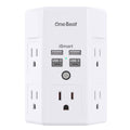 One Beat Surge Protector Wall Outlet Extender,3-Sided Outlet Splitter 1680J - color: White, size: 15.5w,1pcs