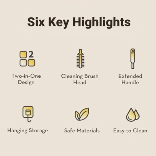 2-in-1 Detachable Blender Cleaning Brush for Vitamix & Ninja, Dual-Head Bottle Brush for Juicer, Cup Lid, Meat Grinder & Kitchen Appliances, Long-Handled Food-Grade Bristles for Deep Crevice Clean