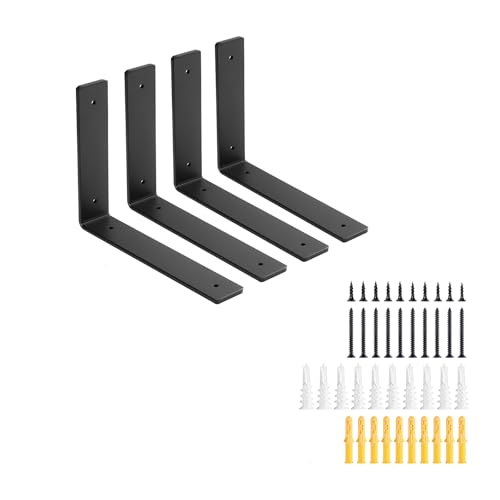 8 Inch Heavy Duty Floating Shelf L Brackets, 160 lbs, 4 Pack - size: 8x6" (4pcs)