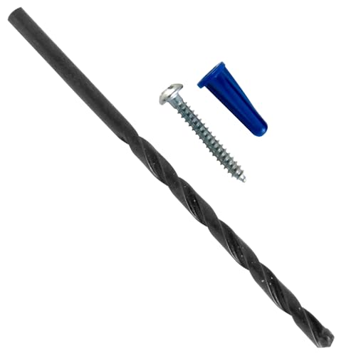 Skywalker Conical Anchor Kit 100-Pack – #8-1" Pan Head Screws with Blue Plastic Anchors & 3/16" Drill Bit – Wall Anchor Set – Made in USA - size: #8
